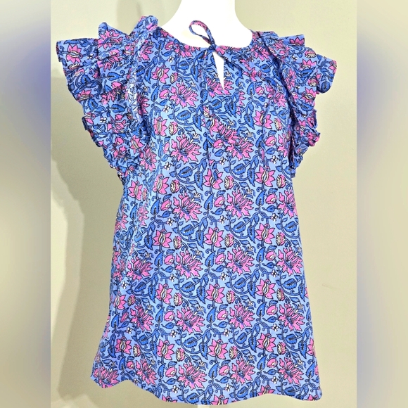 Bindu Tops - NWT BINDU The LouLou Blueberry Top Women's Size Small